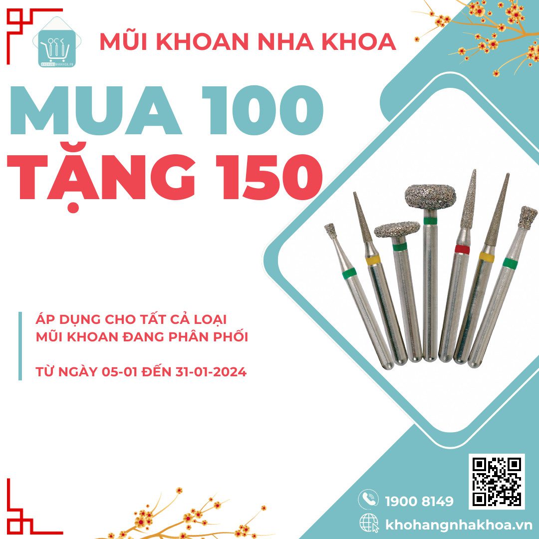 Mua 100 Mũi Khoan Nha Khoa Tặng Thêm 150 Mũi